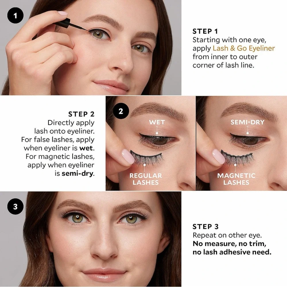 Velour Lash & Go 3-in-1 Eyeliner + Magnetic Lash Adhesive • Black • Full Size